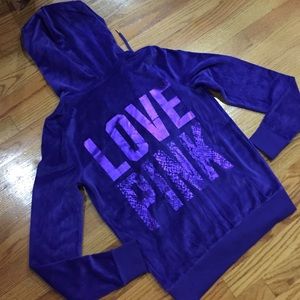 Victoria's Secret PINK Velour hoodie Medium